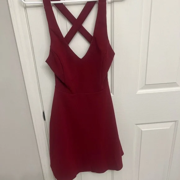 Lulu's Red Halter A-line Cocktail Dress - Picture 1 of 2